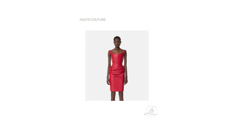 versace red leather dress